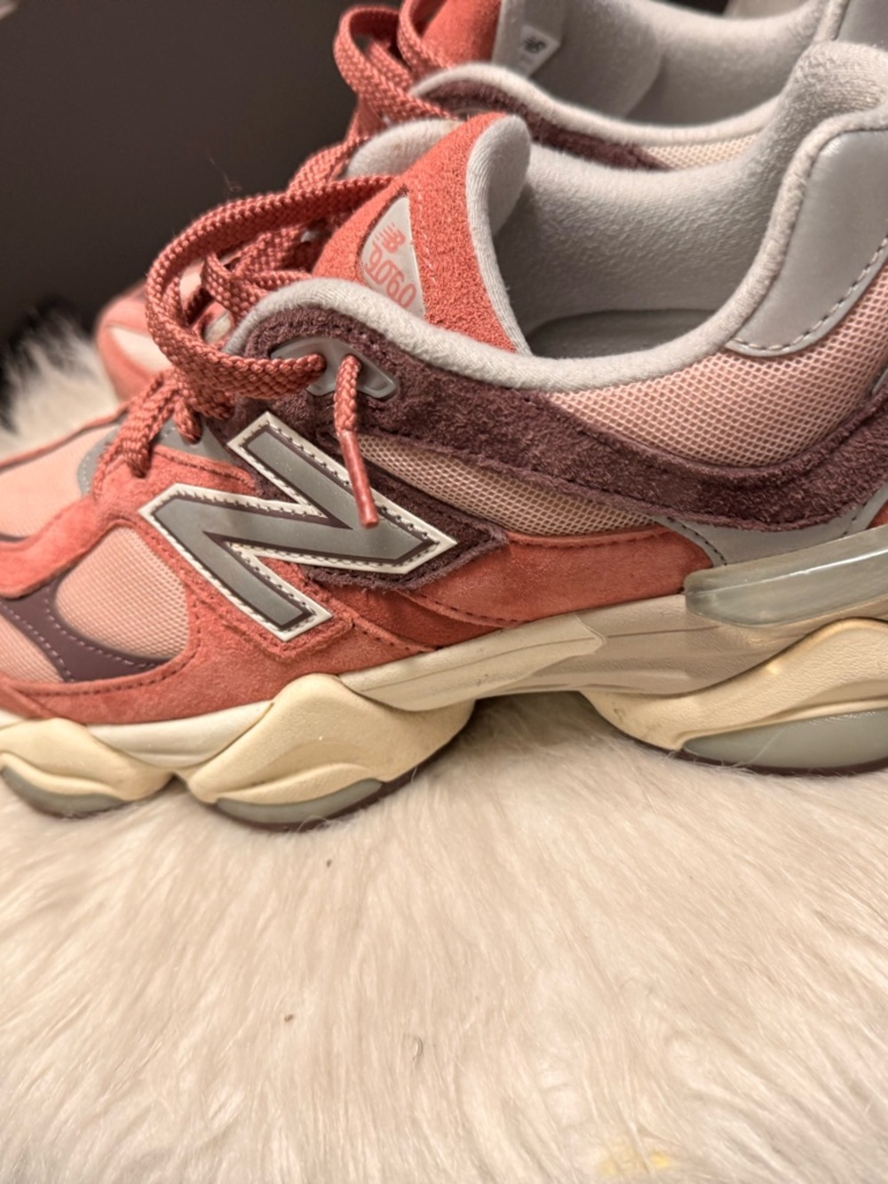 New Balance Women's Coral & Mauve Suede Mesh Sneakers